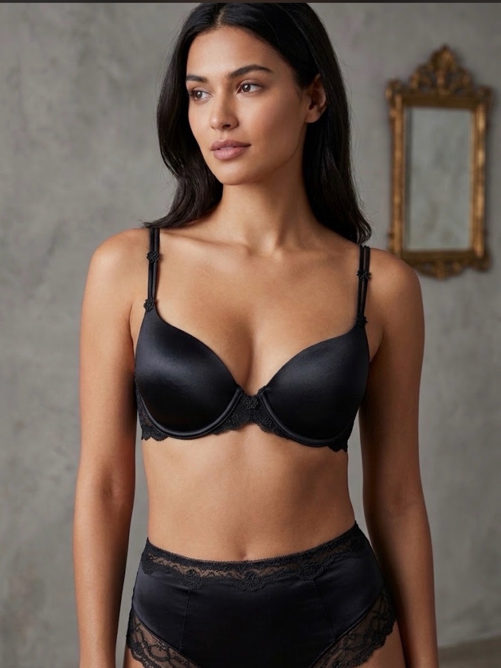Victoria’s Secret Angels Ipex Full Coverage Satin Flower Detail Bra 36C